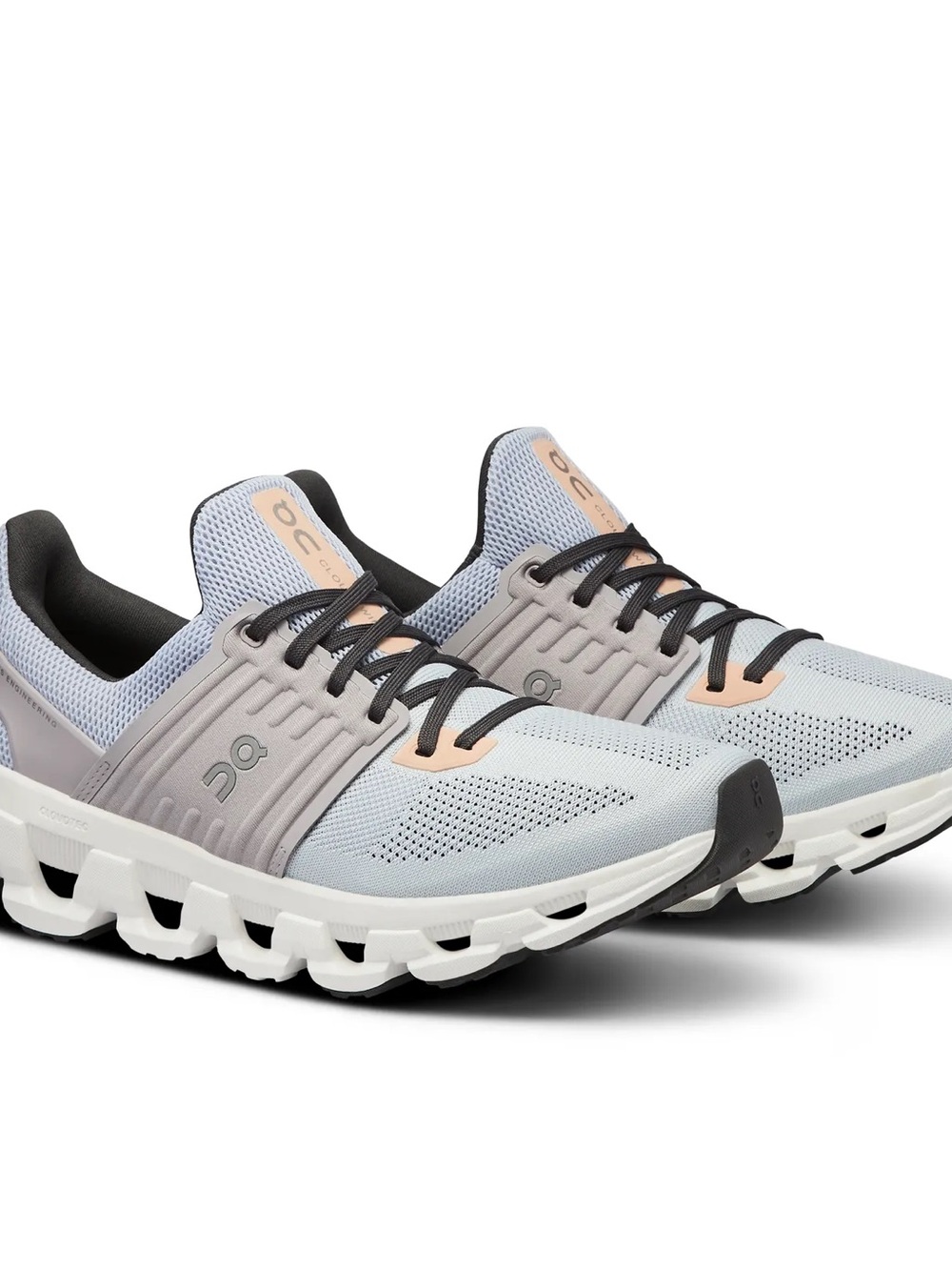 ON Cloudswift Women’s Athletic Sneakers - Light Blue with Peach Accents